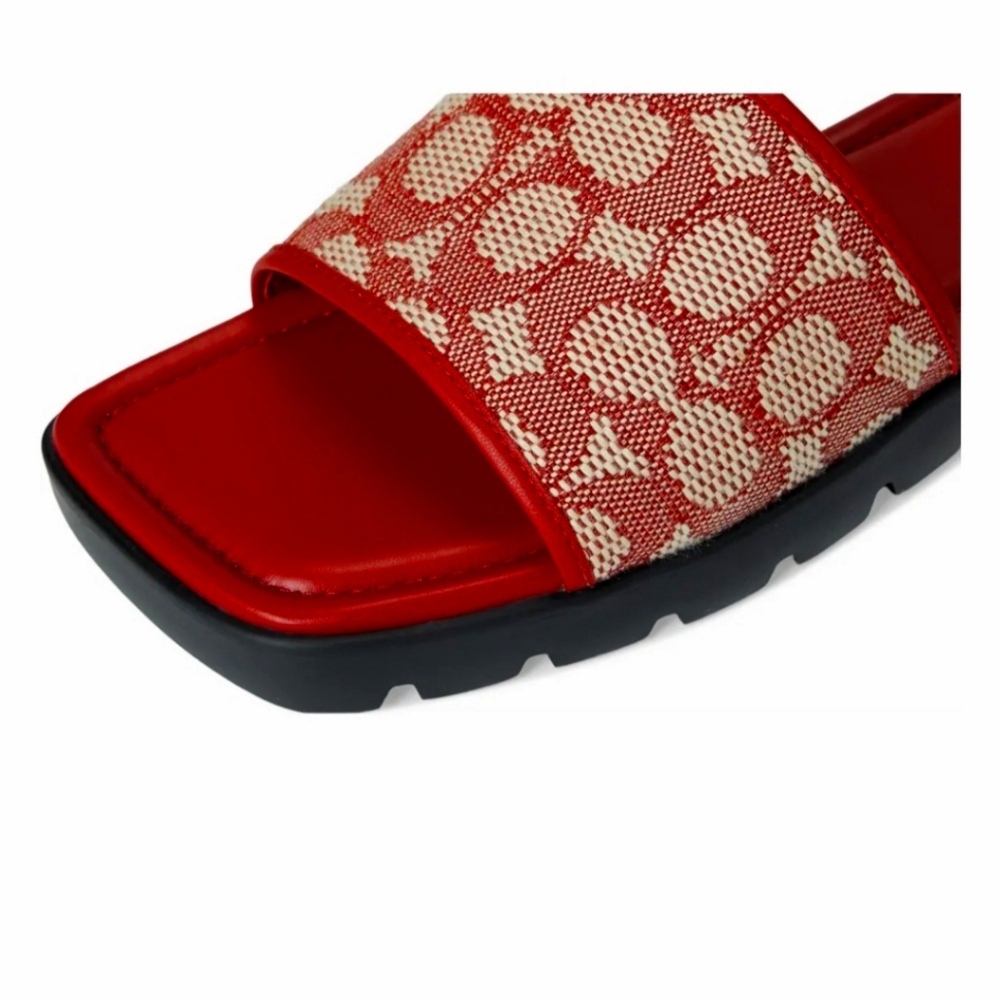 COACH Florence Signature Jacquard Slide/Mule Sandals - NEW